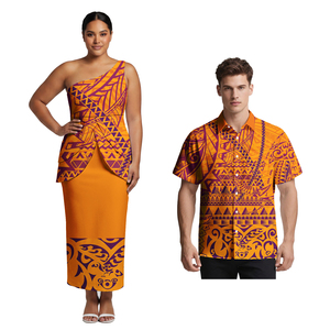 Ropa <span class=keywords><strong>de</strong></span> Pareja <span class=keywords><strong>de</strong></span> Estilo Polinesio, Camisas Casuales Hawaianas <span class=keywords><strong>de</strong></span> Talla Grande para Hombre, Diseño Tribal Samoano, Conjunto <span class=keywords><strong>de</strong></span> <span class=keywords><strong>2</strong></span> Piezas Puletasi para Mujer - Product Image 6