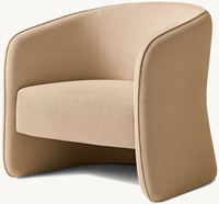 Fauteuil individuel en velours de style américain moderne pour salon de luxe