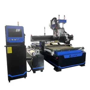 Ferramenta automática de 4 eixos, máquina de esculpir madeira atc cnc roteador com eixo rotativo independente CA-1325 1330 1530