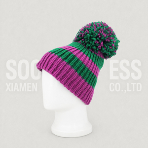 Chapeau <span class=keywords><strong>en</strong></span> <span class=keywords><strong>laine</strong></span> d'Islande personnalisé Soochic Dress Premium, tricoté avec un grand <span class=keywords><strong>pompon</strong></span>, bicolore, <span class=keywords><strong>pour</strong></span> garder au chaud <span class=keywords><strong>en</strong></span> hiver, unisexe - Product Image 1