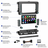 Reproductor Multimedia para Auto Android 13 de 7 Pulgadas, Pantalla Táctil 2DIN, Radio FM para Tablero de VW