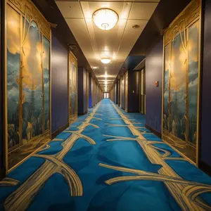 Modern High-End Banquet Axminster Carpet Luxurious Wall-to-Wall Nylon Printing Carpet for Hotel Corridors and Rooms