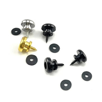 Boutons de sangle de guitare en métal noirs en forme de champignon avec verrous de sécurité