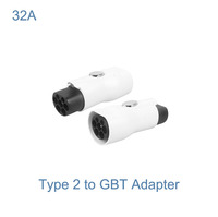 Adaptateur de charge pour véhicule électrique de type 2 en gros OEM, prise IEC 62196, courant nominal de 32 A, entrée/sortie J1772 CCS2, ignifuge, certifié CE