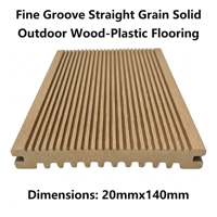 Planches de terrasse en WPC massif 140 mm x 20 mm, grain droit, rainures fines, longueur personnalisée 4000 mm, terrasse extérieure composite pour jardin, imperméable