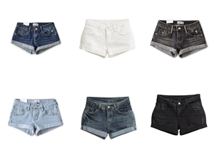 2026 Korean Version <strong>Women's</strong> Retro Denim Shorts New Summer A-line Leg <strong>Pants</strong> Low Waist Plus Size Workwear Jeans Print - Product Image 1