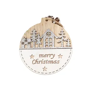 Christmas Wood Clip Fun Christmas Decoration For Holiday present Bulk Price Round Chip