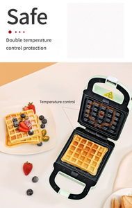New Design Nonstick Ceramic Coating Zhejiang Green <b>Waffle</b> and Sandwich <b>Maker</b> Toaster Electric Grill Household Use - Product Image 2