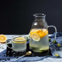 Tasse à café en verre transparent résistant à la chaleur au design moderne, faite à la main, grande capacité de 40 oz pour le thé et les jus