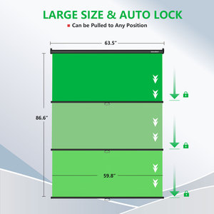 RAUBAY Retractable Pull Down Green Screen-Polyester Wrinkle Resistant Anti-Glare 59.8" X 86.6" Collapsible Wall-Mount Background - Product Image 2