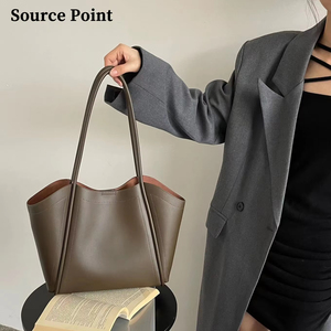 Giải trí mua sắm công suất lớn phụ nữ mềm da tote túi với khóa từ cánh Túi xách - Product Image 1