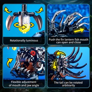 1038 piezas linterna mecánica pescado bloque de construcción conjunto de bloques de construcción decoración regalo - Product Image 4