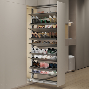 HNOSS Étagère à chaussures étroite à tiroirs coulissants pour entrée de salon, organisateur de rangement pour chaussures de couloir - Product Image 1