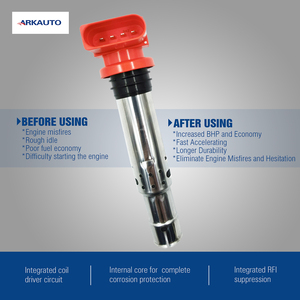 Bobina de encendido de alto rendimiento, accesorio rojo de 036905715G, 036905100A, UF691, para AUDI VW, <span class=keywords><strong>VOLSWAGEN</strong></span>, SEAT, SKODA, EA111, 1,4 T, 1,6, 1,4 - Product Image 3