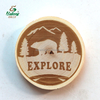 Aimant de réfrigérateur en bois souvenir gravé au laser personnalisé