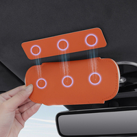 Support magnétique pour lunettes de soleil pour pare-soleil de voiture en cuir Nappa, étui à rabat avec doublure en tissu floqué, aimant puissant, pour BMW Toyota Honda