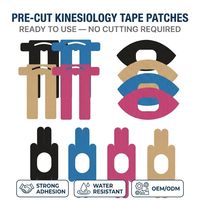 Bandes de kinésiologie pré-découpées HLK, prêtes à l'emploi, forte adhérence, résistantes à l'eau, forme en I, en Y, en éventail, pour le sport