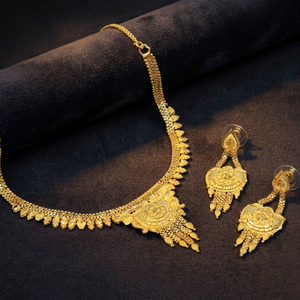 En gros, Parure de bijoux de mode en laiton plaqué or 14K 18K 24K, design traditionnel, comprenant des colliers courts, Oro Joyeria - Product Image 1