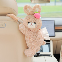Boîte à mouchoirs en cuir pour voiture, design créatif pour accoudoir, motif dessin animé, tendance, à suspendre, pour siège arrière, décoration intérieure de voiture