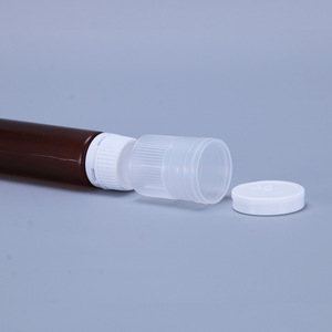 Flacon de liquide <span class=keywords><strong>oral</strong></span> multicolore ambre/chocolat avec bouchons de sécurité 5ml 10ml 15ml 20ml, flacon en PET pour collagène, flacon long en plastique - Product Image 3