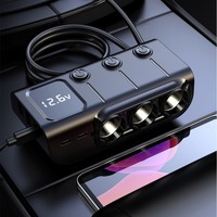 Nuevo Cargador para Auto GC01 OLIVER con Puertos Duales USB-C a USB-A/USB-C de 120W con Monitoreo de Voltaje y Carga Rápida PD