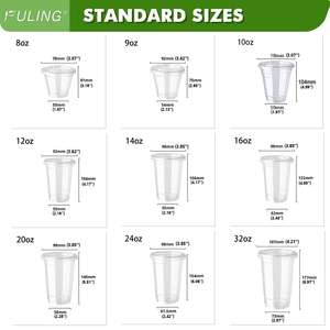 FULING 600er Pack PET Clear <span class=keywords><strong>Plastic</strong></span> Cup 32 Unzen Einweg kaffee Cold Cup für Smoothies - Product Image 3