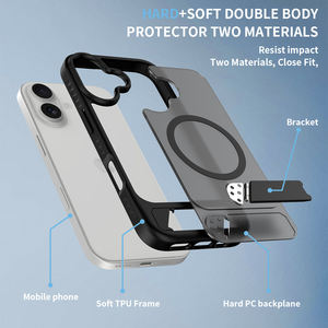 Funda Protectora para Teléfono de TPU y PC con Carga Inalámbrica Magnética, Translúcida Mate, Resistente a Golpes, con Soporte para iPhone 15 16 17 Pro Max - Product Image 5