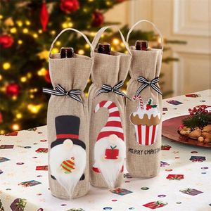 Housse de bouteille de vin de Noël personnalisée écologique avec cordon de serrage, décorations bonhomme de neige et flocon de neige pour mariages, fêtes, idée cadeau de vacances - Product Image 6