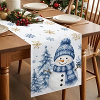 Chemin de table de Noël, nouveau design tendance, motif géométrique, 100% polyester, lavable, style américain, pour fêtes et restaurants