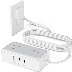 Multiprise de chambre d'étudiant de 1,8 m pour étudiant avec lampe de bureau pour ordinateur portable et mini-réfrigérateur - Product Image 1