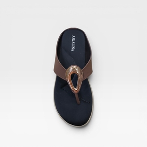 Sandales compensées élégantes pour femmes à entre-doigts, confortables et tendance, pour usage quotidien intérieur/extérieur, avec coussinets souples - Product Image 2