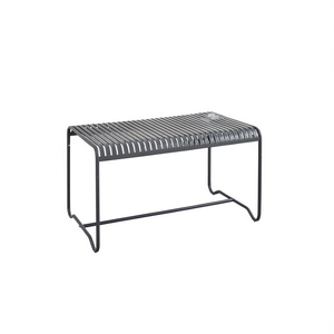 Panca da Giardino in Acciaio Grigio L130*P80*H79cm, Arredo Esterno Minimalista Moderno, Resistente, 2 Posti - Product Image 1