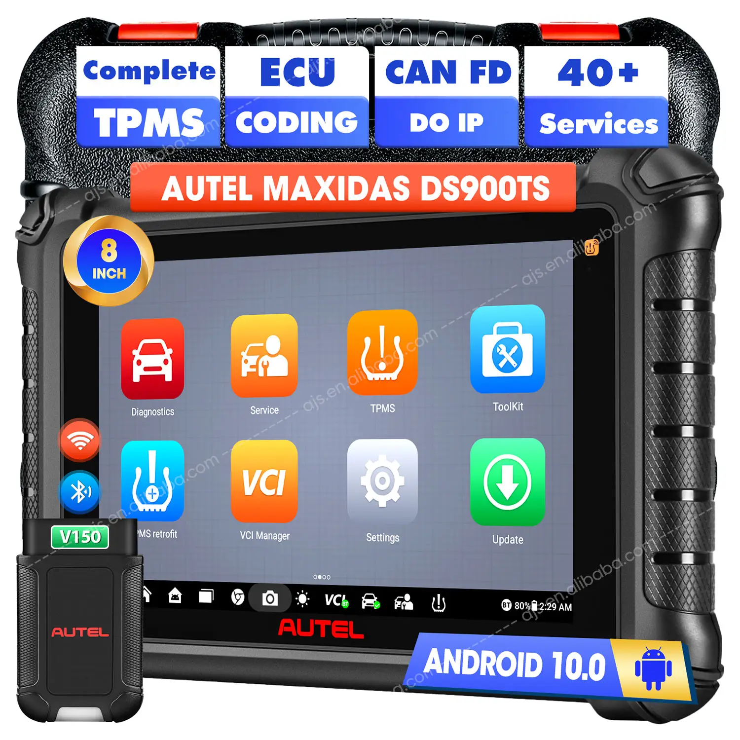 Autel MaxiDAS DS900 TS Auto Système complet universel OBD 2 Scanner DS900 DS900TS DS808 Capteur TPMS de voiture Outils de diagnostic de véhicule