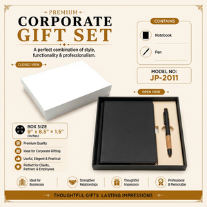 Custom Premium Corporate Gift <b>Set</b> <b>Notebook</b> <b>Pen</b> Gift Box PU Leather Hardcover Diary with Printing for Durable Business Gifting - Product Image 1