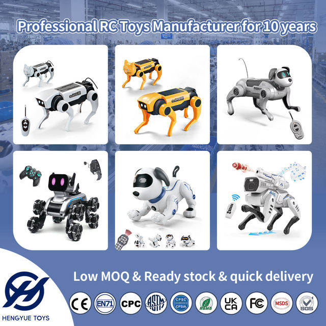 New Solar Plastic Electronic Toy Dog Children's Educational DIY Assembled Remote Control Quadruped Dog Robot for Age 8-13 Years