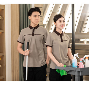 Uniforme <span class=keywords><strong>de</strong></span> Limpieza para Personal <span class=keywords><strong>de</strong></span> Limpieza, Camiseta <span class=keywords><strong>de</strong></span> Manga Corta, Spandex/Poliéster, Unisex, Conjunto <span class=keywords><strong>de</strong></span> Ropa <span class=keywords><strong>de</strong></span> Verano para Habitaciones <span class=keywords><strong>de</strong></span> <span class=keywords><strong>Hotel</strong></span>, Corte Regular - Product Image 3