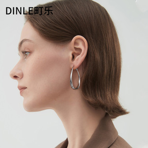 Dinle Fashion Hoop Earrings Medium Size Gold Frame New Upgrade - Product Image 2