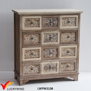 Luckywind Modern Farmhouse Tay Chạm Khắc Cửa Ngăn Kéo Nước Pháp Bên Đồ Nội Thất Cổ Nhỏ Sideboard - Product Image 3