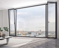 Portes et fenêtres coulissantes modernes en aluminium à rupture de pont thermique, triple ou double vitrage, pour maison passive, avec persiennes