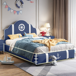 <span class=keywords><strong>Letti</strong></span> Moderni in Legno per Bambini con Contenitore, Letto in Pelle per Bambini, Set di Mobili per <span class=keywords><strong>Camerette</strong></span> - Product Image 4