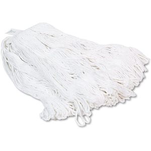 Boardwalk BWK424RCT 24 Oz. Rayon Pro Loop Web/Tailband Wet <b>Mop</b> Head-White 12/Carton - Product Image 1