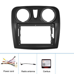 Podofo 2 Din radyo çerçeve özel kiti Renault SANDERO için yuvarlak delik 2014-2017 araba radyo kurulum paneli arayüzü montaj çerçevesi - Product Image 6