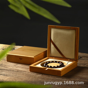 Boîte d'emballage carrée en bois pour bracelet, style antique, boîte de rangement pour bijoux avec couvercle rabattable, emballage général - Product Image 2