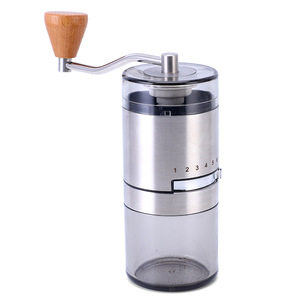 Molinillo de café manual de acero inoxidable con mango de madera, molinillo de mano portátil para uso doméstico - Product Image 1