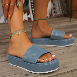 <span class=keywords><strong>Sandalias</strong></span> de Plataforma Cómodas para Mujer, Nuevas Chanclas con Plantilla y Punta Abierta, Soporte de Arco de PU, Colección de Verano, Venta al por Mayor - Product Image 3