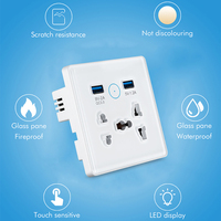 Untuk Smart Life WiFi Wall Switch Socket dengan USB QC3.0 Bahan PC/ABS Stopkontak Universal