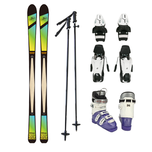 Ensemble de chaussures de <span class=keywords><strong>ski</strong></span> pour sports d'hiver, avec fixations et bâtons, marque [Nom de la marque], à prix avantageux - Product Image 3