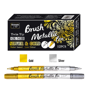 Pennarelli Metallici Impermeabili Permanenti a Doppia Punta <span class=keywords><strong>Colore</strong></span> Argento e <span class=keywords><strong>Oro</strong></span> per Disegno su Carta e Vetro 2mm - Product Image 6