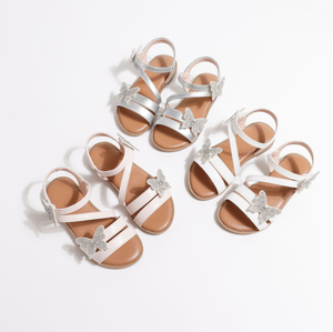 Sandales pour filles, nouvelles sandales d'été pour enfants, sandales de princesse à paillettes et papillons - Product Image 2
