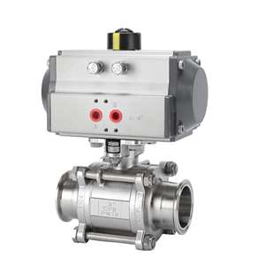 วาล์วน้ำแบบเปิด-ปิดเร็ว ระบบลมนิวเมติก แบบรวมทุกอย่างในหนึ่งเดียว ไม่มีช่องว่าง ไม่เกิดการสะสมของสิ่งสกปรก ดีไซน์สามชิ้น ขนาด <span class=keywords><strong>1</strong></span>/2"-4" รองรับ OEM - Product Image 3